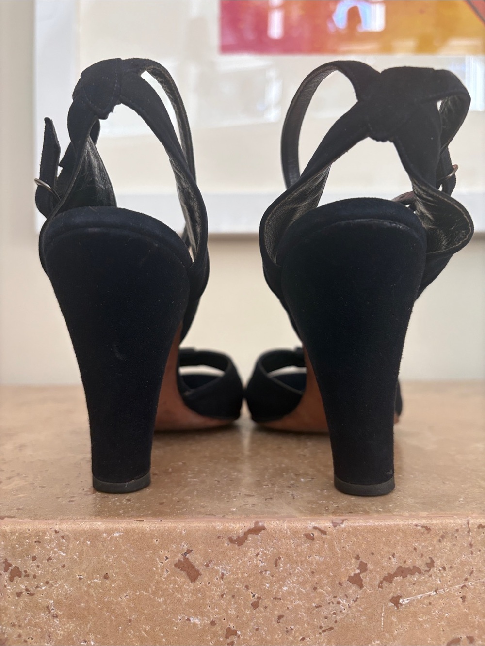 True VTG Women's Black Open-Toe Ankle-Strap Heels, J&J Slater, NY size 7 - Picture 6 of 15